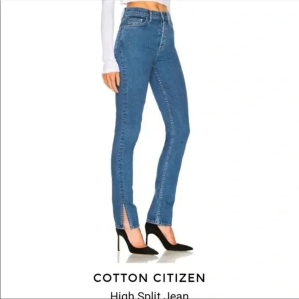 COTTON CITIZEN Womens Jeans Size 27 Medium Wash Slim Button Fly HIGH SPLIT